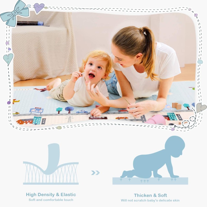 kétoldalas összehajtható Játszószőnyeg 120x180cm - Baby Play Mat -