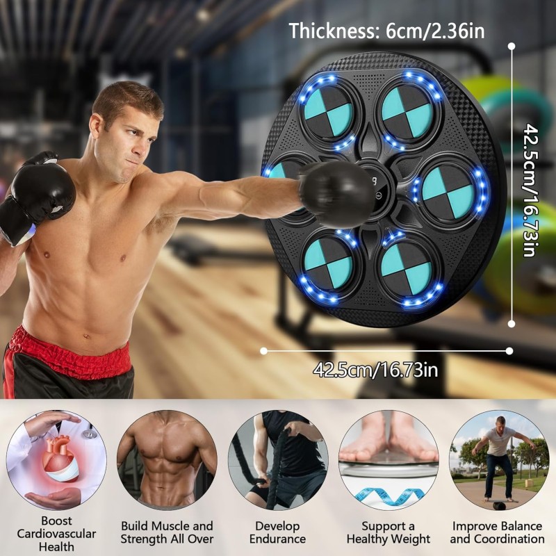 Music Boxing Machine Falra Szerelhető Bluetooth Boxgép Kesztyűvel