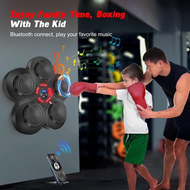 Music Boxing Machine target Falra Szerelhető Bluetooth Boxgép Kesztyűvel