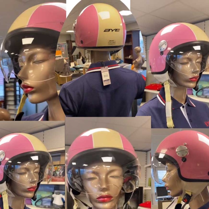 Robogó sisak | motoros sisak | yahama | BYE helmets | rózsaszín Demi Jet Yamaha Roger