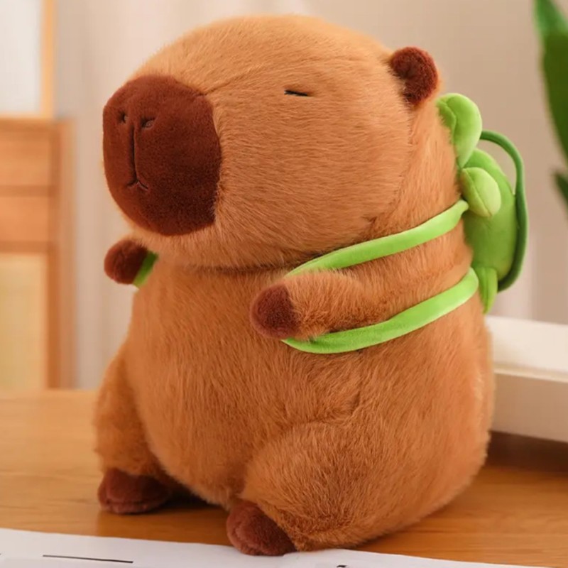 Capybara plüss levehető teknős hátizsákkal 25cm