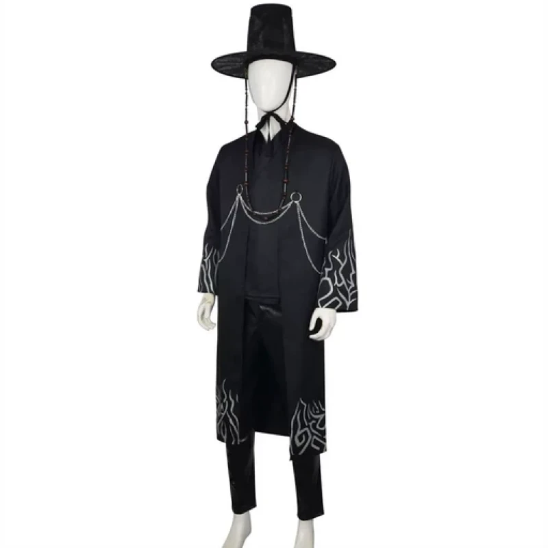 K-POP stílusú sötét varázsló / démonvadász jelmez fiúknak – kalappal