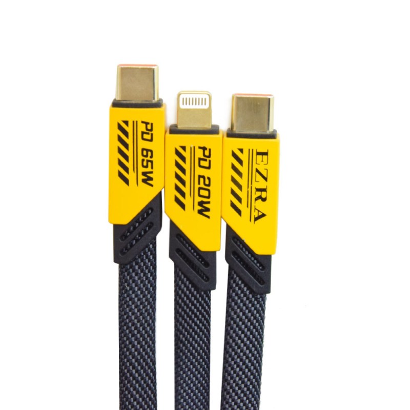 Ezra 2 az 1-ben USB töltő- és adatkábel - USB-C és Lightning csatlakozó / 65W