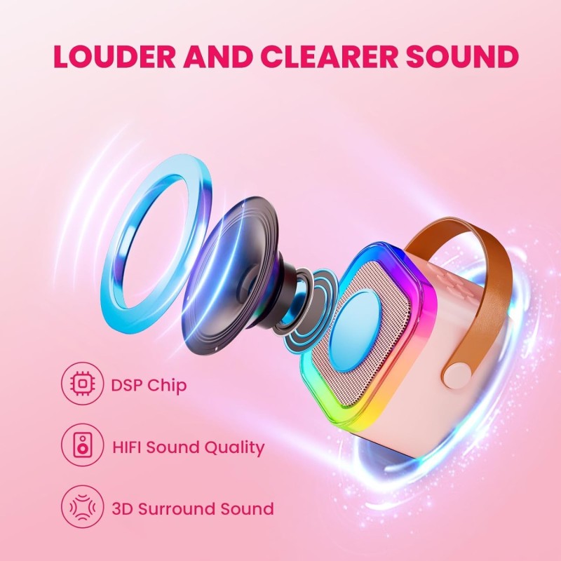 karaoke K2 mini Bluetooth Hordozható hangszóró mikrofonnal gyerekeknek