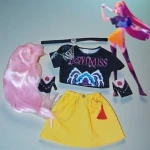 K-Pop Demonvadász Mira jelmez parókával – gyerek cosplay szett