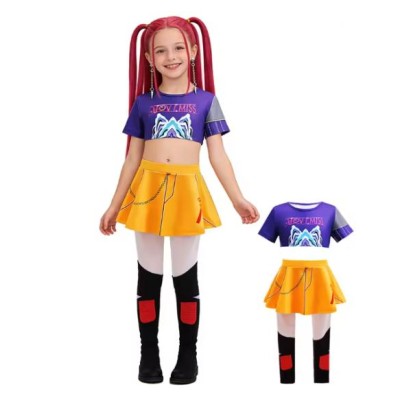 K-Pop Demonvadász Mira jelmez parókával – gyerek cosplay szett