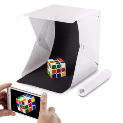 Photo Box - Összecsukható mini fotóstúdió, hordozható fotódoboz, fotósátor (30x30x30 cm)