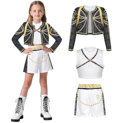 Rummi jelmez – K-POP fellépő ruha gyerekeknek | Modern táncos kosztüm