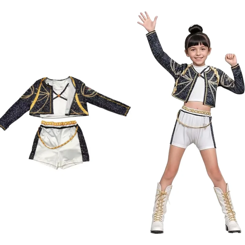 Rummi jelmez – K-POP fellépő ruha gyerekeknek | Modern táncos kosztüm