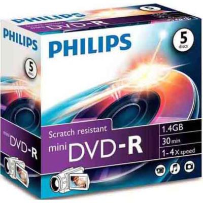Philips DVD-R 8cm normál tokban 1,4GB 4x karcálló / db