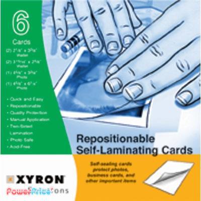 XYRON Esselte  újrafelhasználható lamináló kártya 6db-os különböző méretben 384930