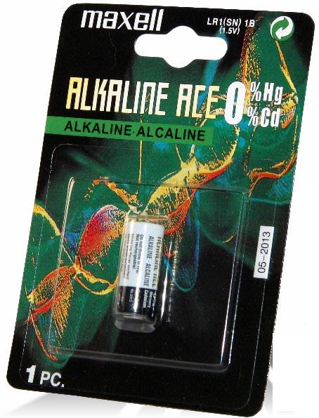 Maxell LR1(SN) 1B 1.5V Alkaline Ace 0%Hg, 0%Cd