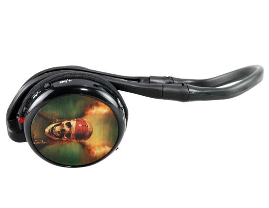 TX-Q9 Sport 3D Skull Pattern Wireless MP3 fejhallgató / FM -  TF