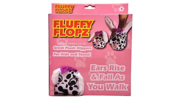 Fluffy Flopz Bolyhos Plüss papucs gyerekeknek és fiátaloknak mozgatható Fülekkel