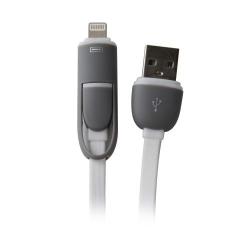 2 az 1-ben USB kábel adatátviteli és töltő kábel iPhone és Android ( micro usb)