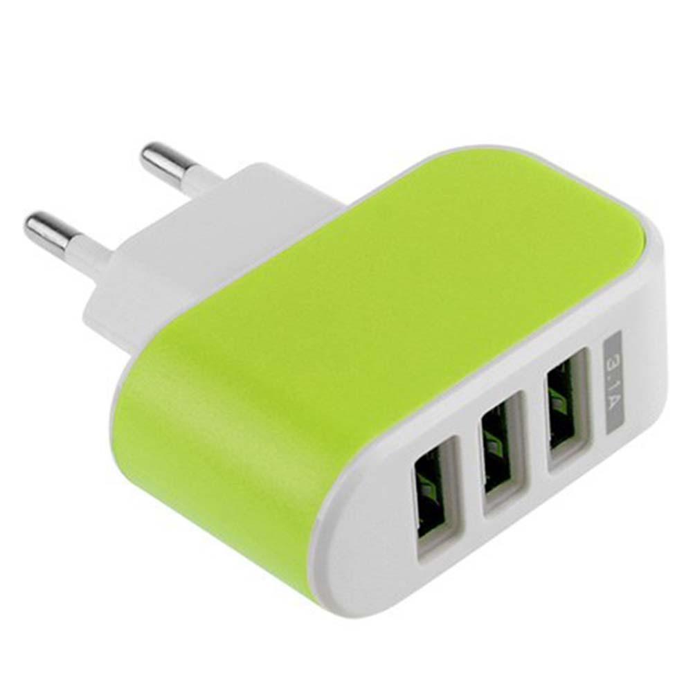 USB CHARGER YD-3U  3-Port USB  AC LED Power Charger Adapter 3.1A For iPhone EU C WT