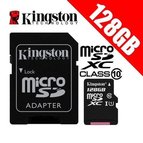 Kingston microSD-XC 128GB  Clase 10  UHS-I U1  + adapter (45/10 MBps)