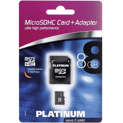 Platinum Memory MicroSDHC-Card 8GB Class 6