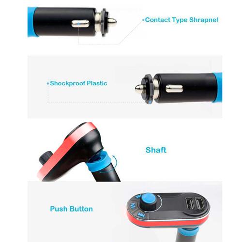 FM Transmitter 5in1 Dual USB Car Charger Support SD/TF Card Music Control Hands-Free Calling
