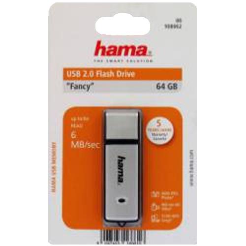 Hama Fancy USB pendrive, 64GB, USB 2.0, Fekete/Ezüstszürke