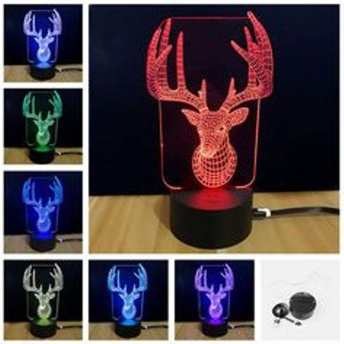 Creative 3D LED távirányítós lámpa - szarvas
