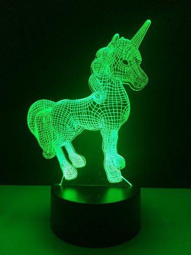 Creative 3D LED távirányítós lámpa - Unikornis