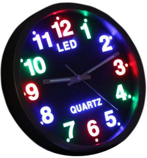 Világító LED Quartz Falióra