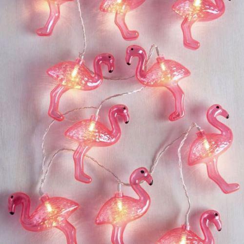 Led flamingó fényfüzér - Elemes