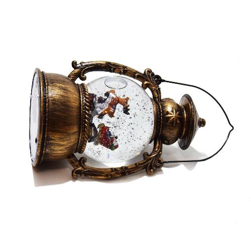 Karácsonyi világító lámpás, hógömb, 20 cm 