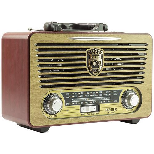 Nagy retro rádió formájú Bluetooth hangszóró és zenelejátszó - kihangosító + FM rádió + mp3