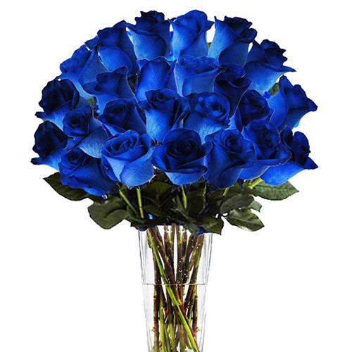 Selyem Kék Rózsa művirág - 1ág