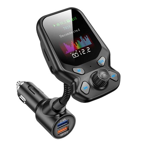 QC3 Bluetooth Fm transmitter, autós adapter, Mp3 lejátszó Tf kártya támogatással, gyorstöltővel