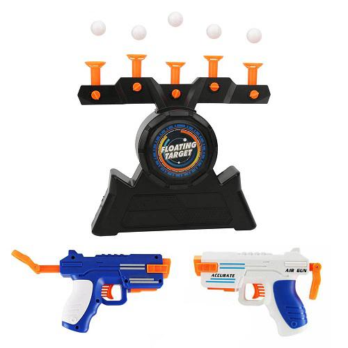 Céllövő játék lebegő labdákkal - 2 db játék fegyverrel és szivacstöltényekkel