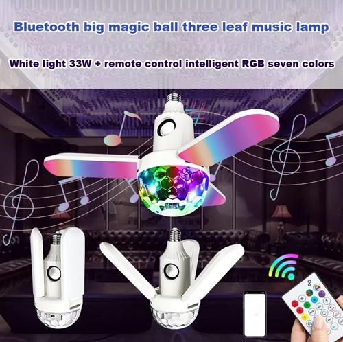 Bluetooth RGB multifunkciós lámpa beépített hangszóróval, zenére is működő led fénnyel színes led disco gömbbel, távirányítóval - 45cm