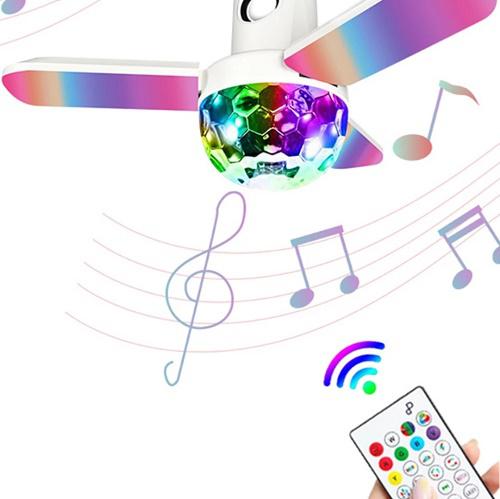 Bluetooth RGB multifunkciós lámpa beépített hangszóróval, zenére is működő led fénnyel színes led disco gömbbel, távirányítóval - 45cm