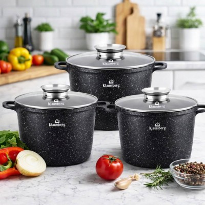 Alumínium edénykészlet – 6 részes márvány bevonattal - KlönBerg KB-4038