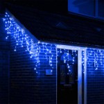 180 LED-es karácsonyi jégcsap fényfüzér, izzósor, 9 m - Kék