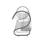 Fém edényszárító műanyag csepegtető tálcával – 2 szintes, ezüst