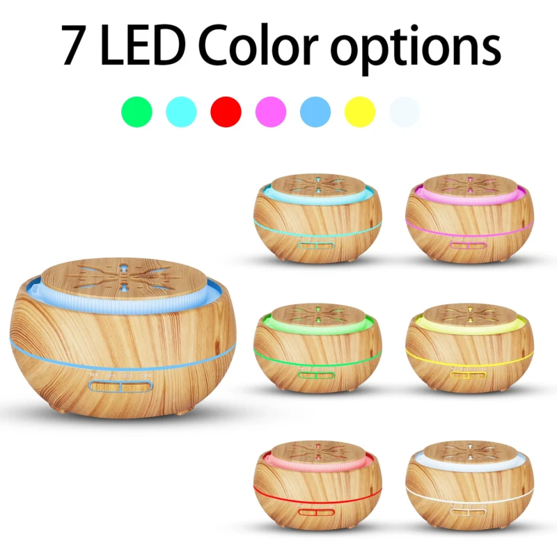 Aroma diffúzor illóolajos párásító 7Led 400ml