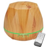 Aromadiffúzor 550 ml, Ultrahangos terápiás aromapárásító távirányítóval, LED 7 szín, csendes, automatikus leállítás, krém