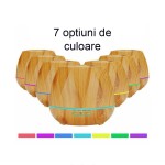 Aromadiffúzor 550 ml, Ultrahangos terápiás aromapárásító távirányítóval, LED 7 szín, csendes, automatikus leállítás, krém