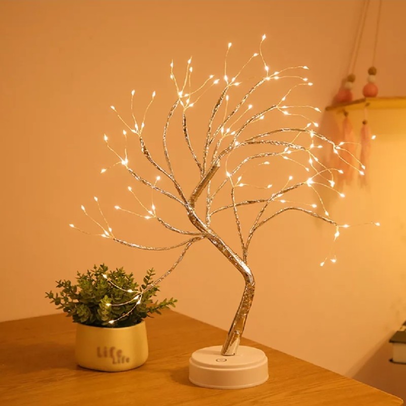 Dekorációs világító fa, 108 LED, meleg fehér - 45 cm