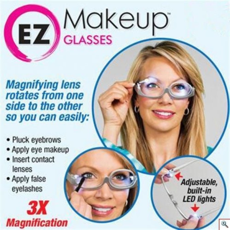 LED-es Smink szemüveg  - 3x Makeup Magnification ΕΖ Glasses