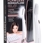 Flawless Dermaplane Gló arcszőr eltávolító LED világítással - fehér (6 cserélhető fejjel)