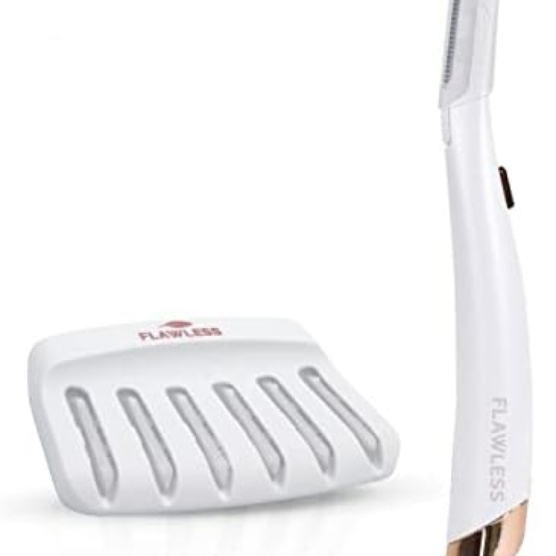 Flawless Dermaplane Gló arcszőr eltávolító LED világítással - fehér (6 cserélhető fejjel)
