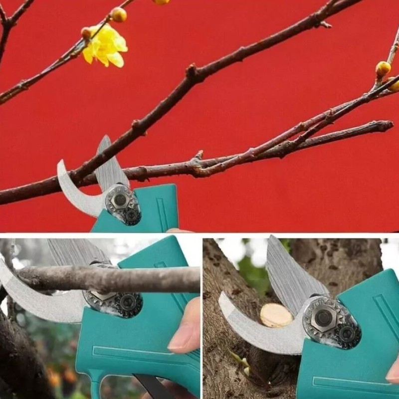 Dupla Akkus Automata Olajozású Mini 6" Ágvágó Láncfűrész És Elektromos Metszőolló HA-1004