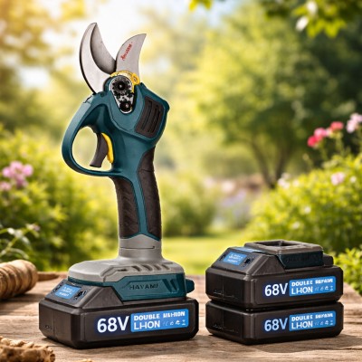 Akkumulátoros metszőolló, 2 db 68 V akkumulátorral, dobozban- HAYAMI HA-1027