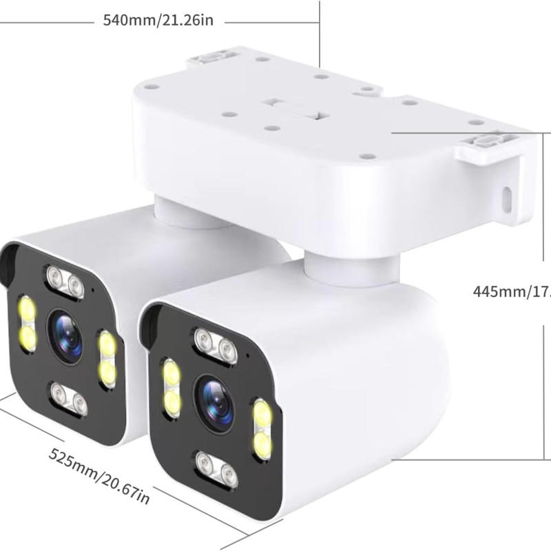 Dupla kamerás, színes WiFi biztonsági kamera, 180°-os látószöggel