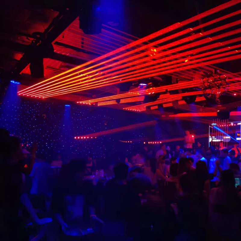 8 LED 8 Eyes Red Laser DJ Beam Lézerprojektor Fény Mozgó Fejekkel a DMX512 LED Disco Stage Lighting Bar Effect 500mwx