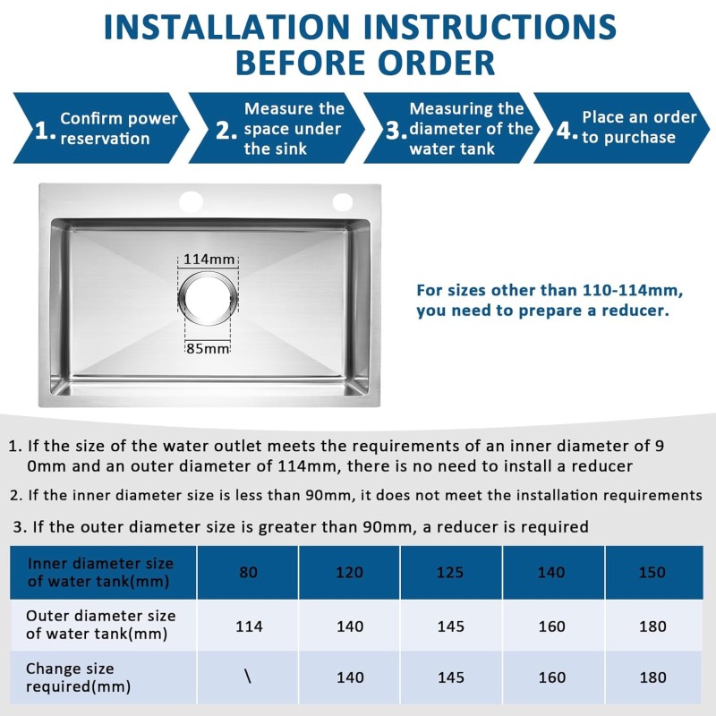 Hulladékkezelő konyhai csatorna Élelmiszerhulladék-eltávolító Aprító Rozsdamentes acél Teljesen automatikus háztartási mosogató lefolyócső Rendszer